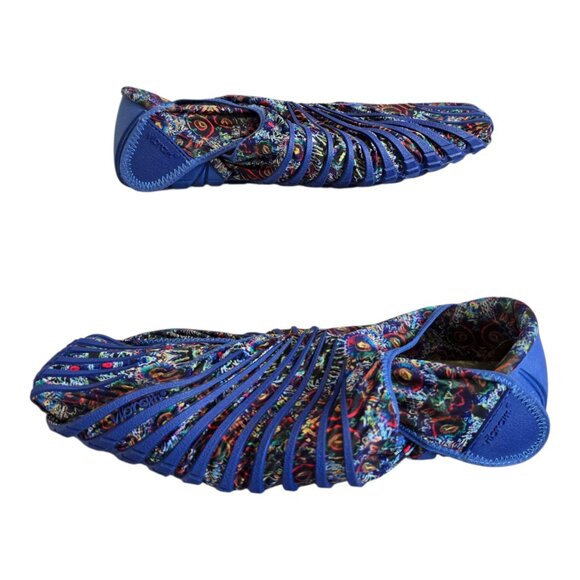 Vibram Furoshiki The Wrapping Sole Shoes #16UAC08 Blue Flower Unisex Size M - Picture 3 of 14